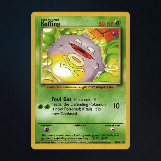Koffing Pokemon TCG 51/102 Base Moderately Played front