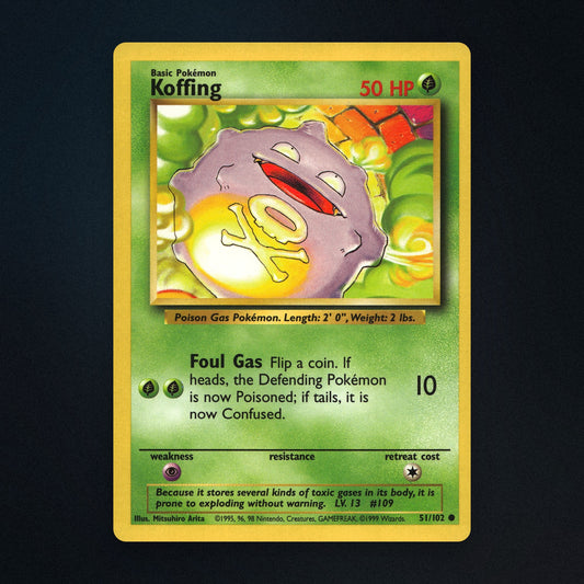Koffing Pokemon TCG 51/102 Base Lightly Played front