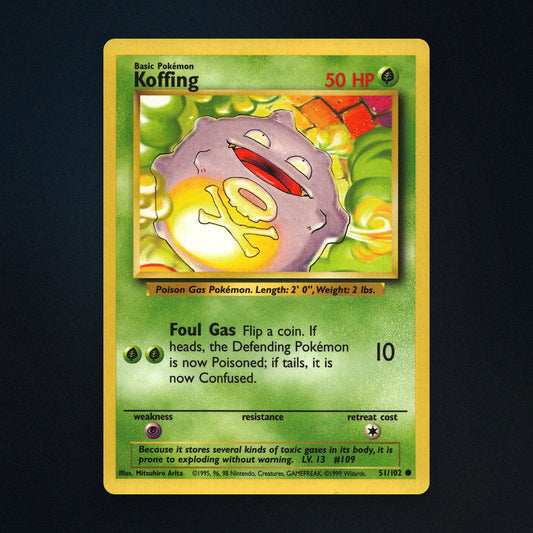 Koffing Pokemon TCG 51/102 Base Moderately Played front