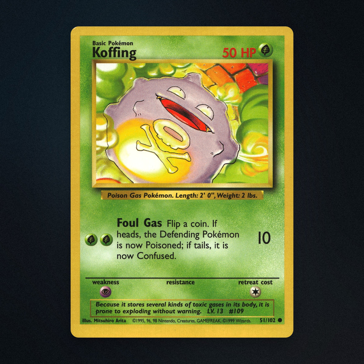 Koffing Pokemon TCG 51/102 Base Moderately Played front