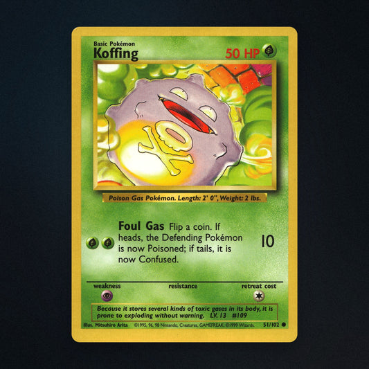 Koffing Pokemon TCG 51/102 Base Moderately Played front