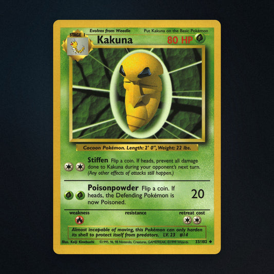 Kakuna Pokemon TCG 33/102 Base Moderately Played front