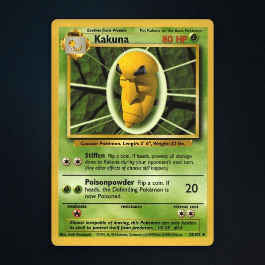 Kakuna Pokemon TCG 33/102 Base Moderately Played front