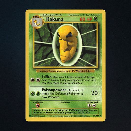 Kakuna Pokemon TCG 33/102 Base Lightly Played front