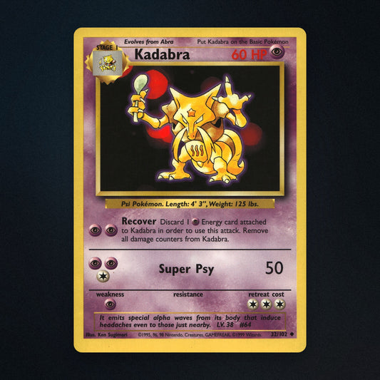 Kadabra Pokemon TCG 32/102 Base Moderately Played front