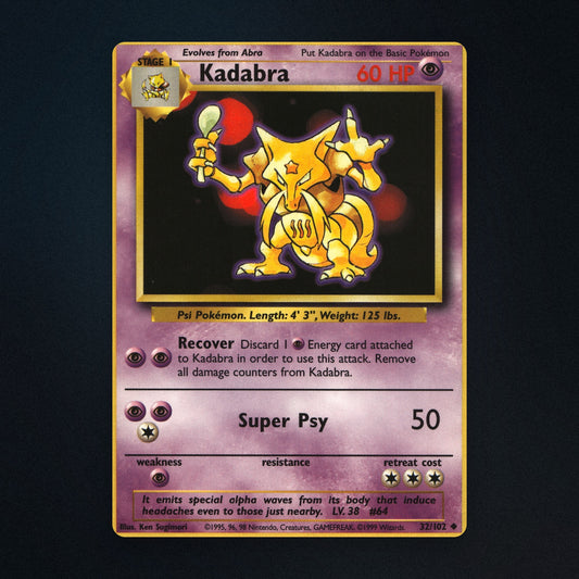 Kadabra Pokemon TCG 32/102 Base Moderately Played front