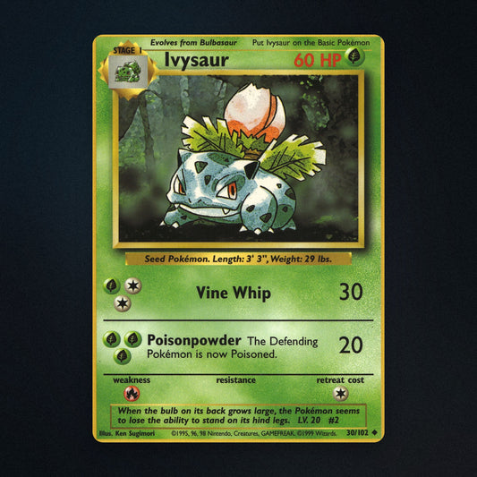 Ivysaur Pokemon TCG 30/102 Base Moderately Played front
