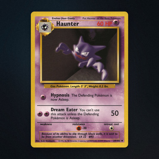 Haunter Pokemon TCG 29/102 Base Moderately Played front