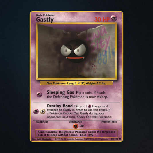 Gastly Pokemon TCG 50/102 Base Moderately Played front