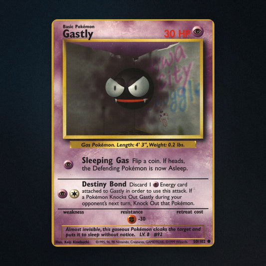 Gastly Pokemon TCG 50/102 Base Moderately Played front