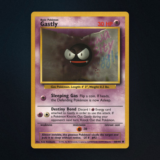 Gastly Pokemon TCG 50/102 Base Moderately Played front