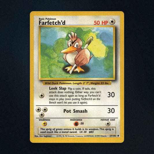 Farfetch'd Pokemon TCG 27/102 Base Moderately Played front