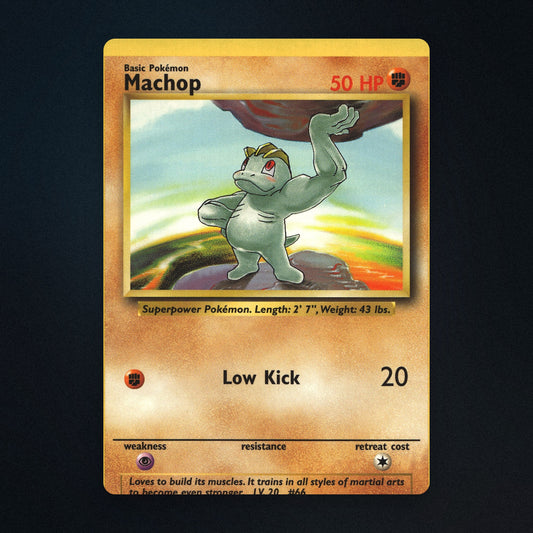 Machop Pokemon TCG 52/102 Base Lightly Played front