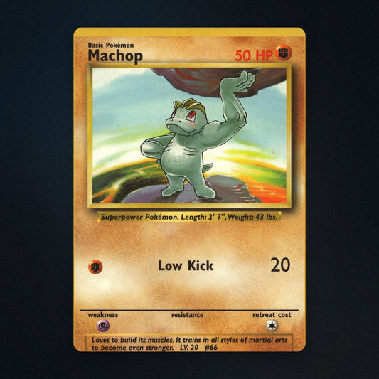 Machop Pokemon TCG 52/102 Base Moderately Played front