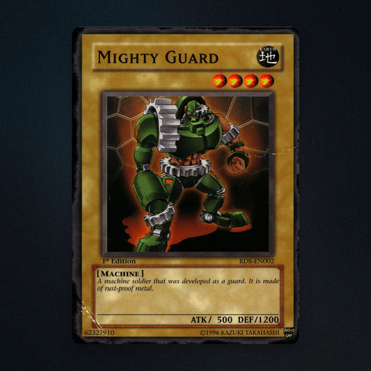 Mighty Guard Yu-Gi-Oh TCG Mighty Guard 1st Edition 62327910 Heavily Played front