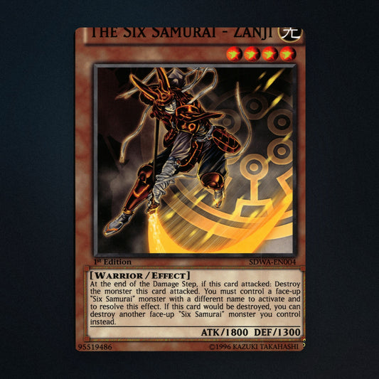 The Six Samurai - Zanji Yu-Gi-Oh TCG The Six Samurai - Zanji 1st Edition front