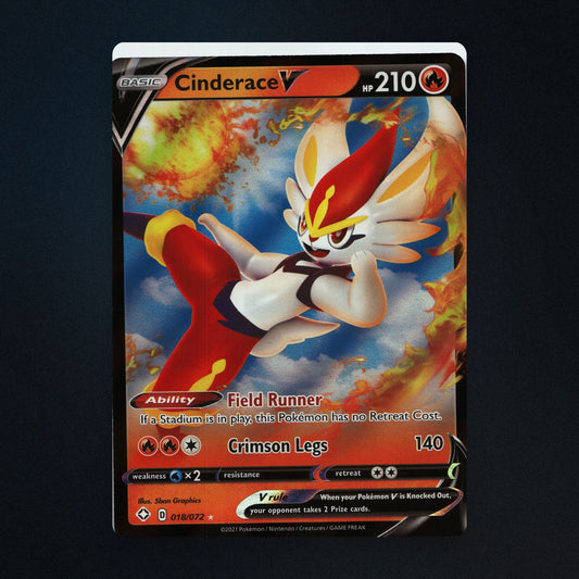Cinderace V Pokemon TCG 18/72 Shining Fates Near Mint front