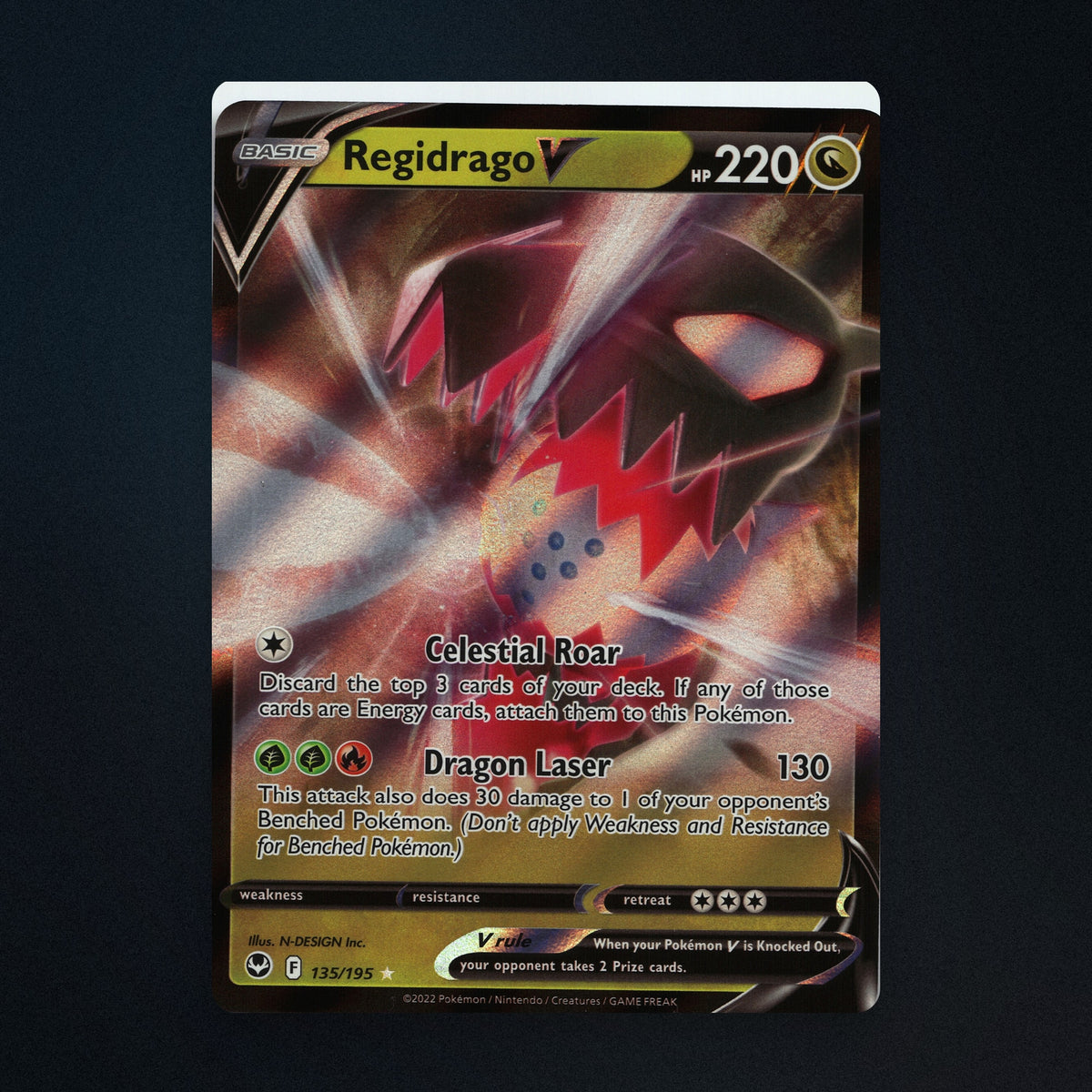 Regidrago V Pokemon TCG 135/195 Silver Tempest Near Mint front