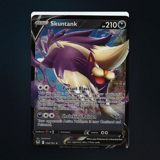 Skuntank V Pokemon TCG 108/195 Silver Tempest Near Mint front