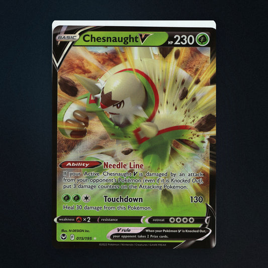 Chesnaught V Pokemon TCG 15/195 Silver Tempest Lightly Played front