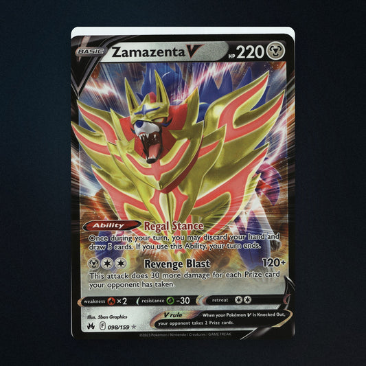Zamazenta V Pokemon TCG 98/159 Crown Zenith Near Mint front