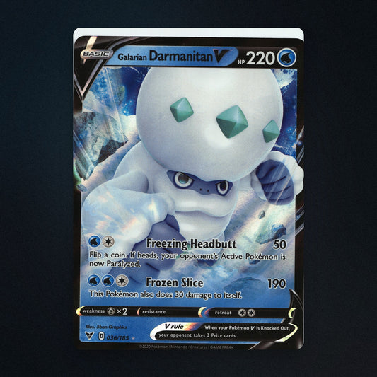 Galarian Darmanitan V Pokemon TCG 36/185 Vivid Voltage Near Mint front