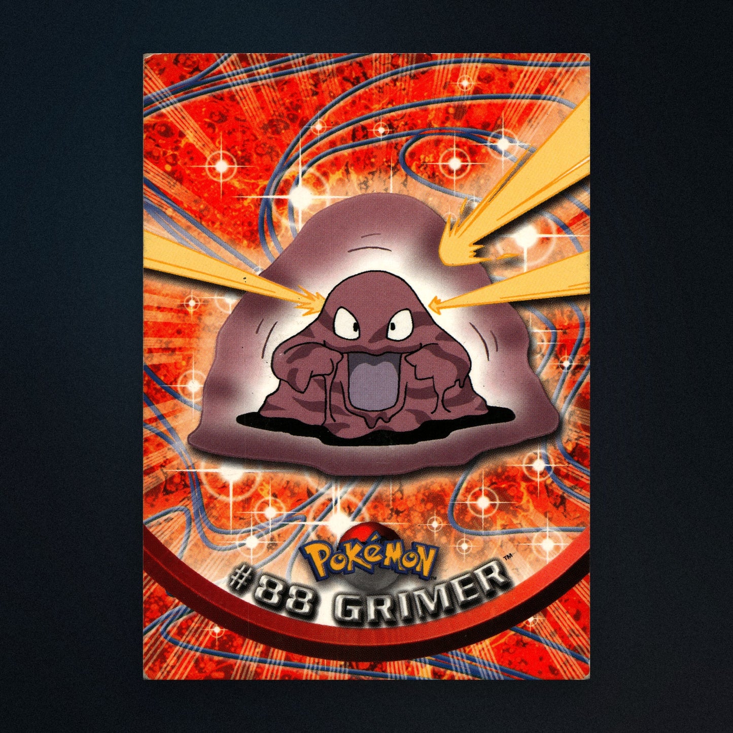 Grimer #88 - 2000 Topps Pokémon TV Animation Series 2 Silver Foil - Moderately Played front