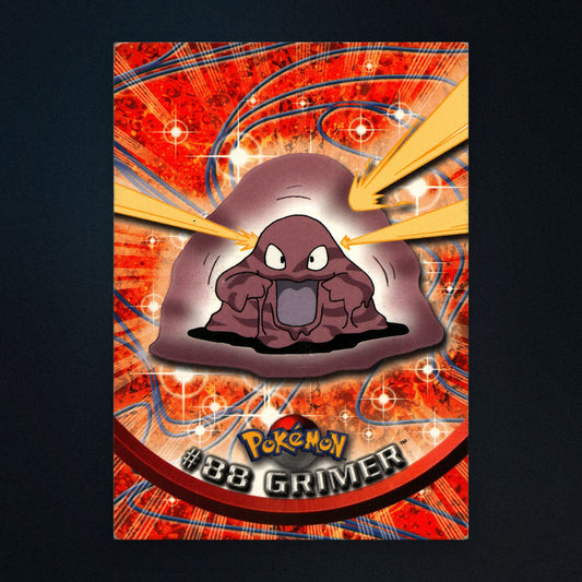 Grimer #88 - 2000 Topps Pokémon TV Animation Series 2 Silver Foil - Moderately Played front