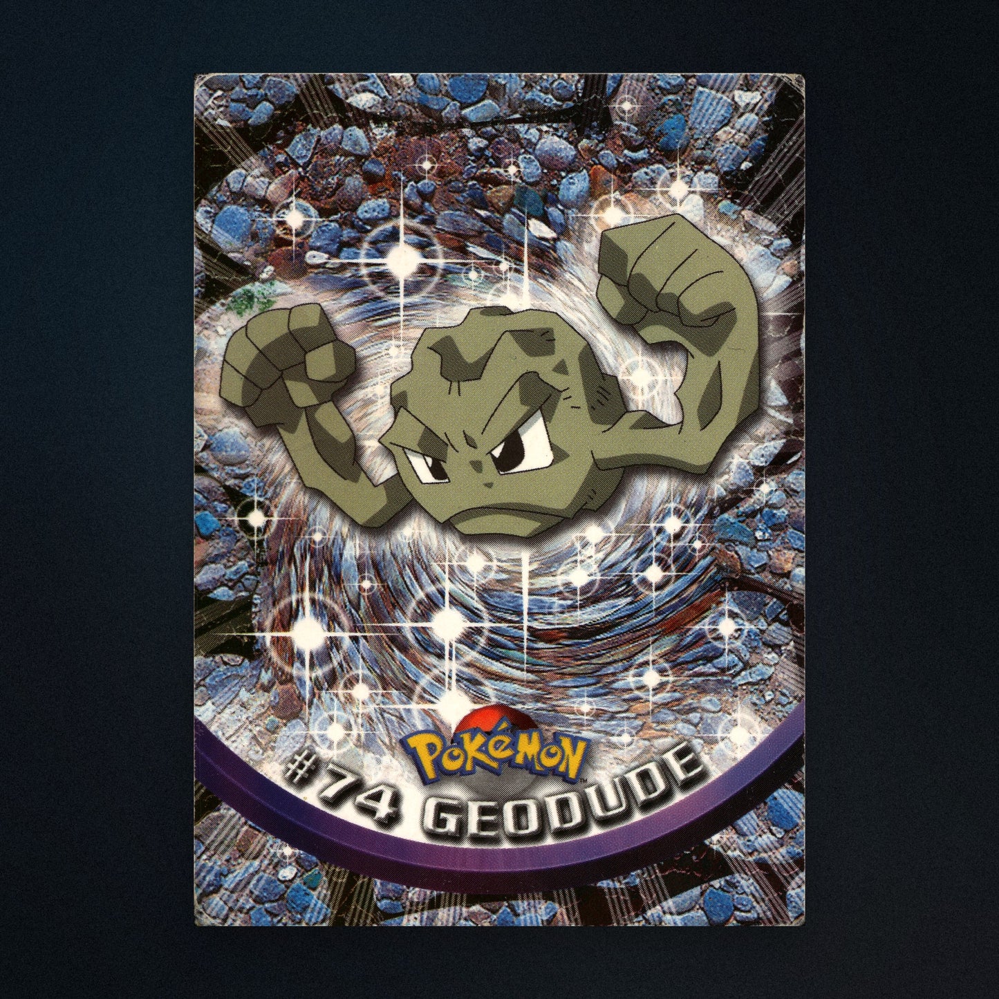 Geodude #74 - 1999 Topps Pokémon TV Animation Series 1 Silver Foil - Moderately Played front