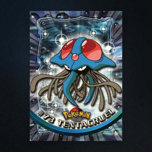 Tentacruel #73 - 1999 Topps Pokémon TV Animation Series 1 Silver Foil - Moderately Played front