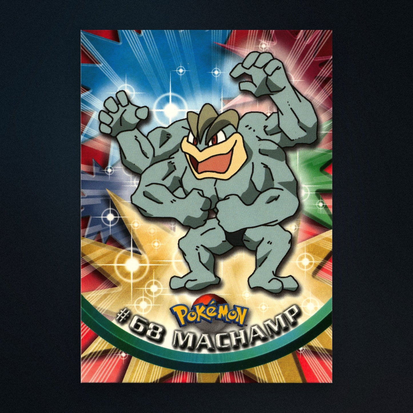 Machamp #68 - 1999 Topps Pokémon TV Animation Series 1 Silver Foil - Moderately Played front