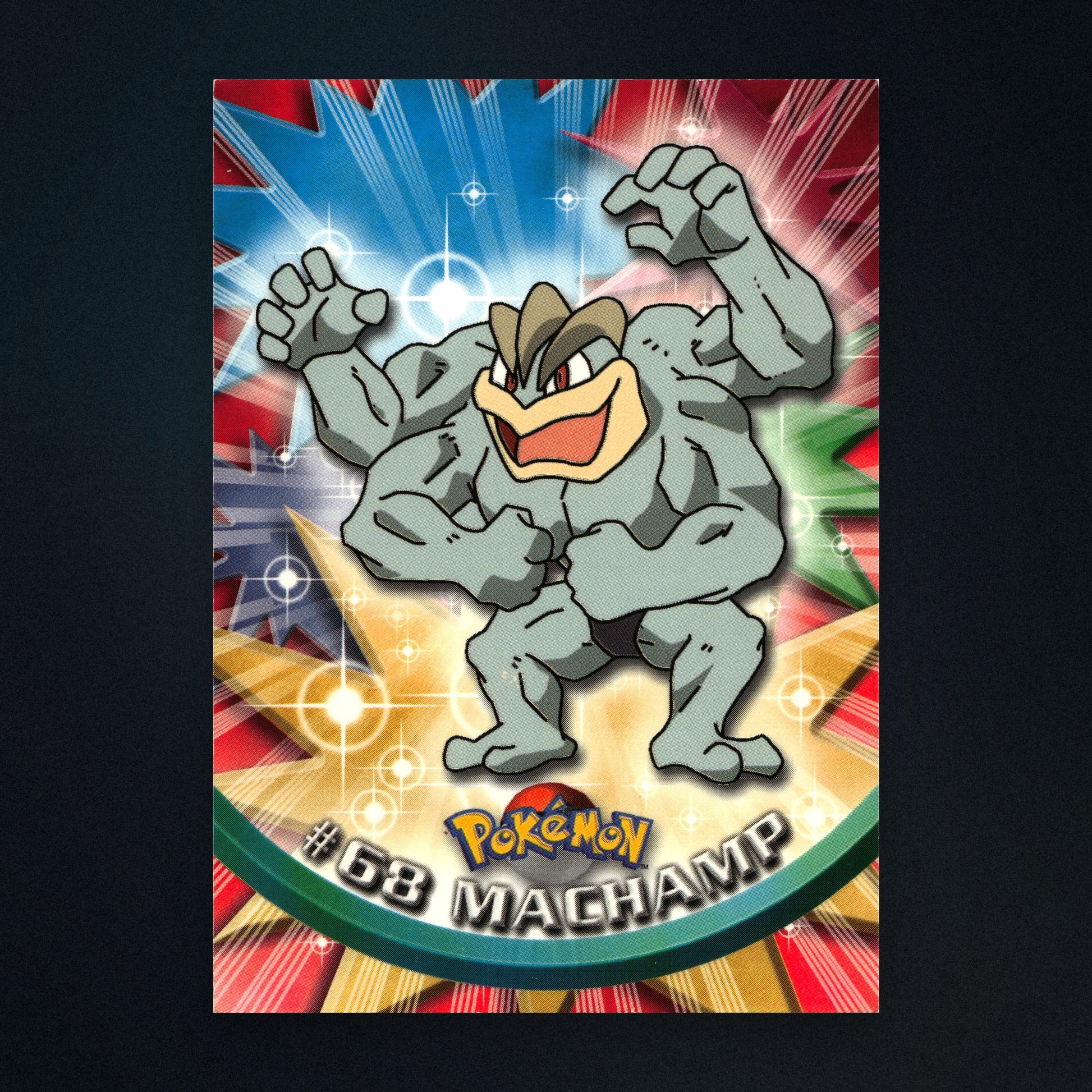 Machamp #68 - 1999 Topps Pokémon TV Animation Series 1 Silver Foil - Moderately Played front