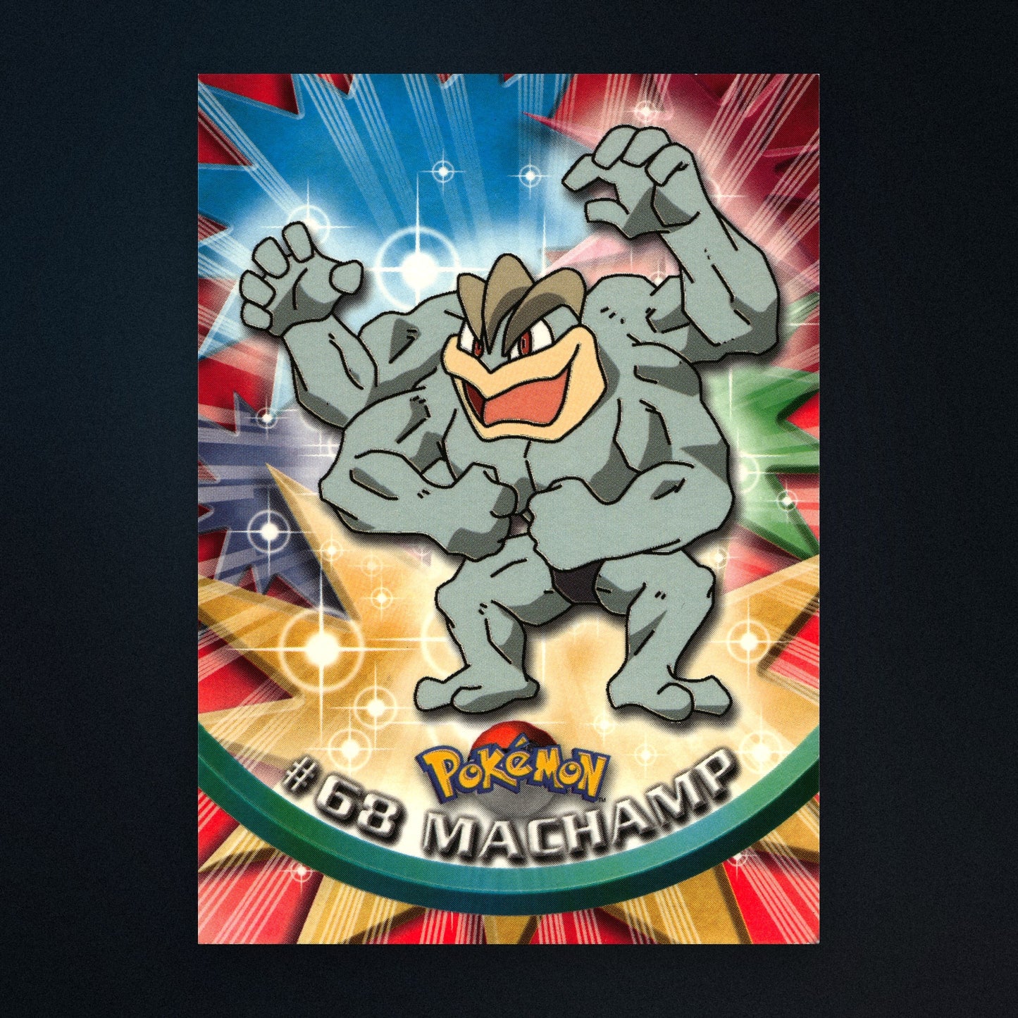 Machamp #68 - 1999 Topps Pokémon TV Animation Series 1 Silver Foil - Moderately Played front