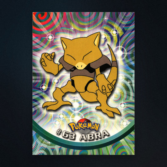 Abra #63 - 1999 Topps Pokémon TV Animation Series 1 Silver Foil - Moderately Played front