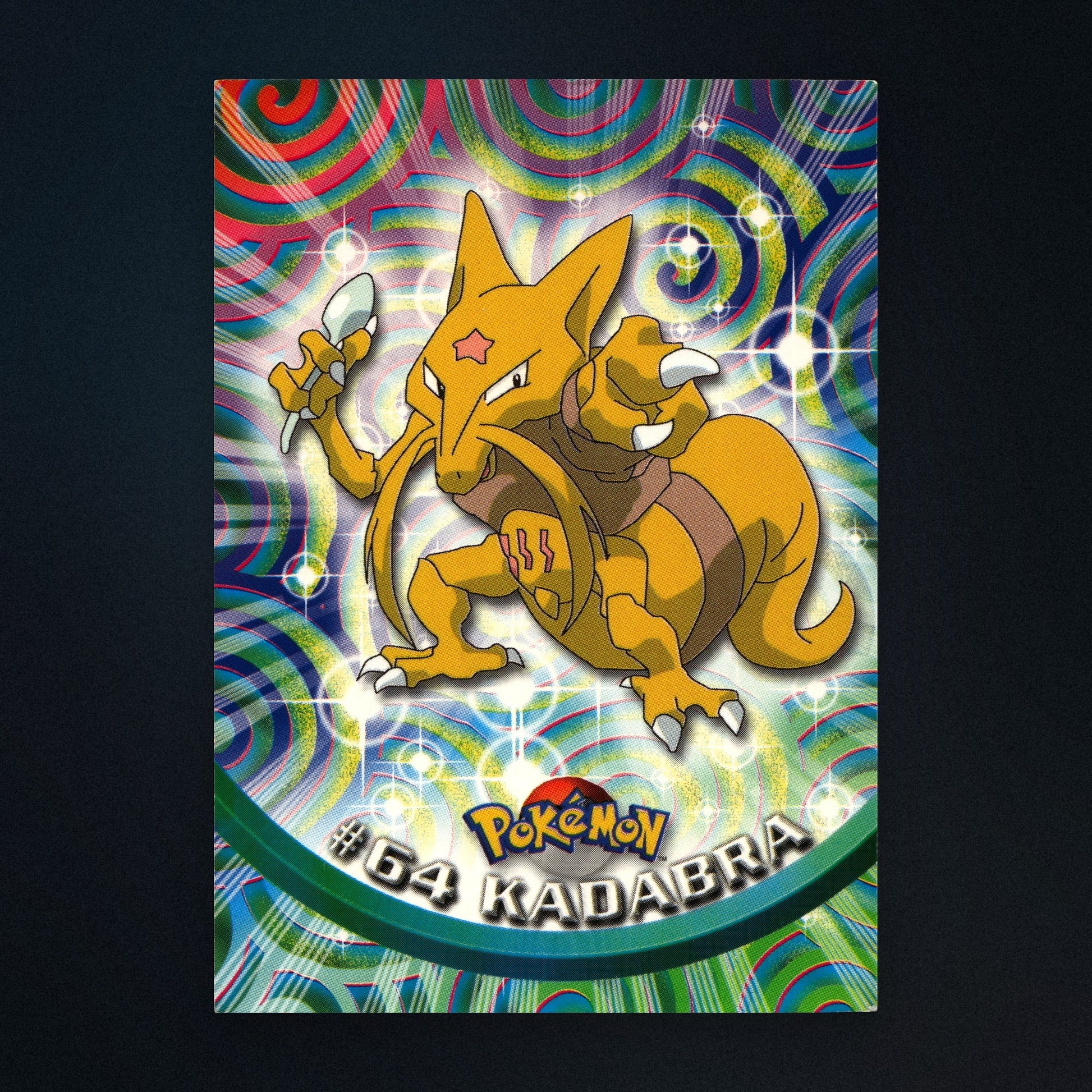 Kadabra #64 - 1999 Topps Pokémon TV Animation Series 1 Silver Foil - Moderately Played front