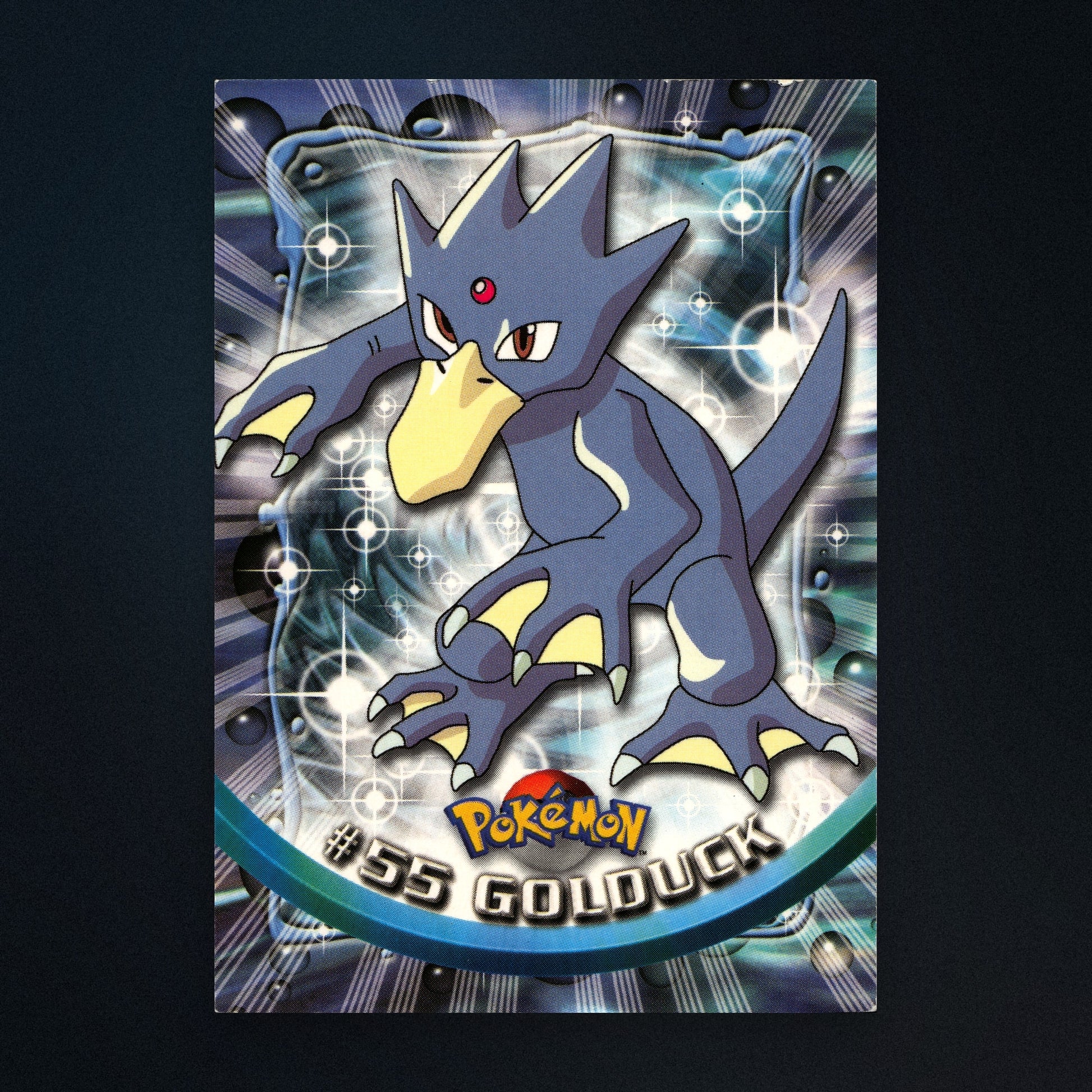 Golduck #55 - 1999 Topps Pokémon TV Animation Series 1 Silver Foil - Moderately Played front
