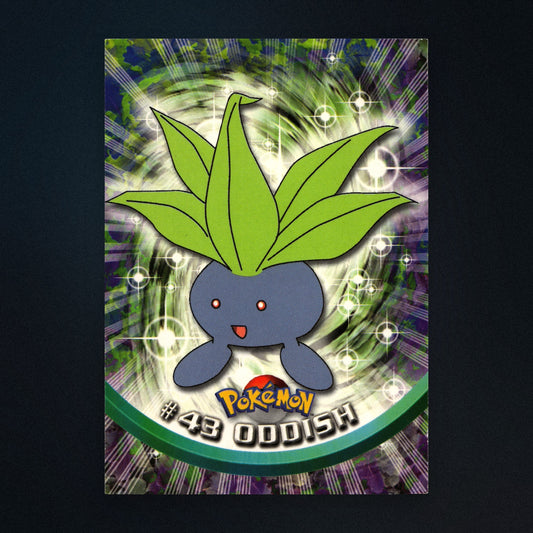 Oddish #43 - 1999 Topps Pokémon TV Animation Series 1 Silver Foil - Lightly Played front