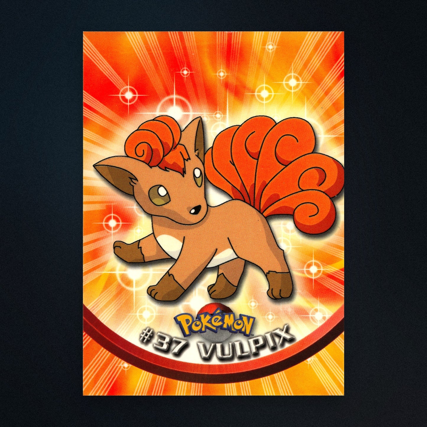 Vulpix #37 - 1999 Topps Pokémon TV Animation Series 1 Silver Foil - Lightly Played front