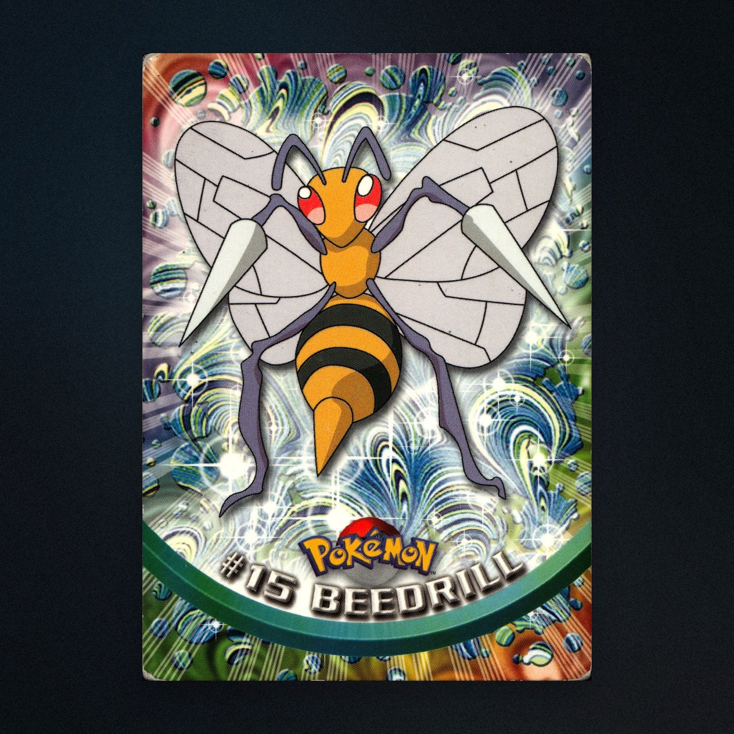 Beedrill #15 - 1999 Topps Pokémon TV Animation Series 1 Silver Foil - Heavily Played front