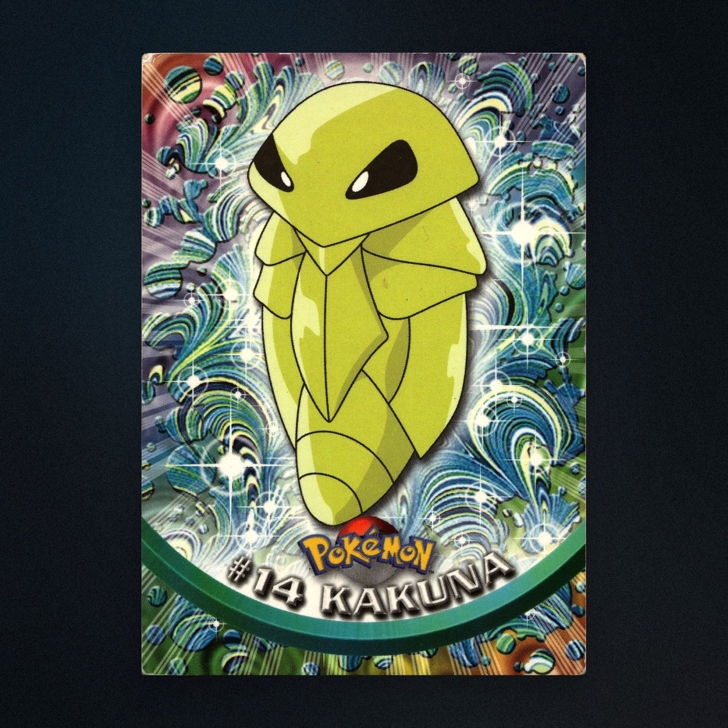 Kakuna #14 - 1999 Topps Pokémon TV Animation Series 1 Silver Foil - Moderately Played front