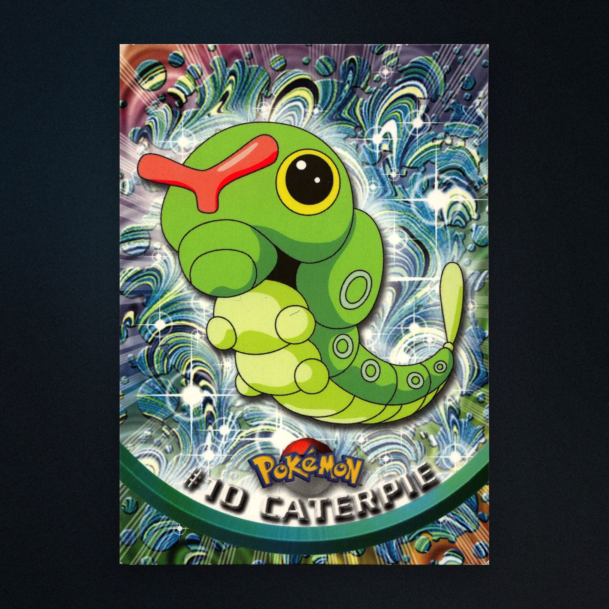 Caterpie #10 - 1999 Topps Pokémon TV Animation Series 1 Silver Foil - Moderately Played front