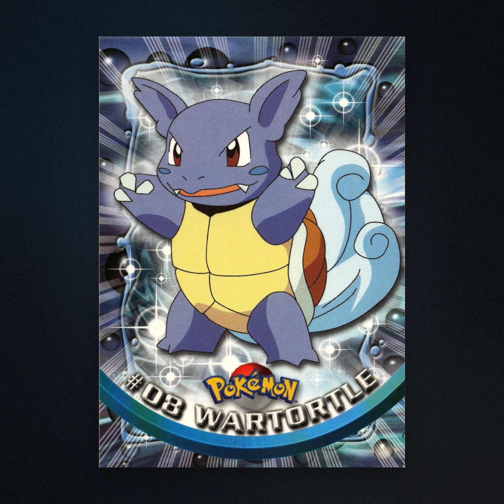 Wartortle #8 - 1999 Topps Pokémon TV Animation Series 1 Silver Foil - Moderately Played front