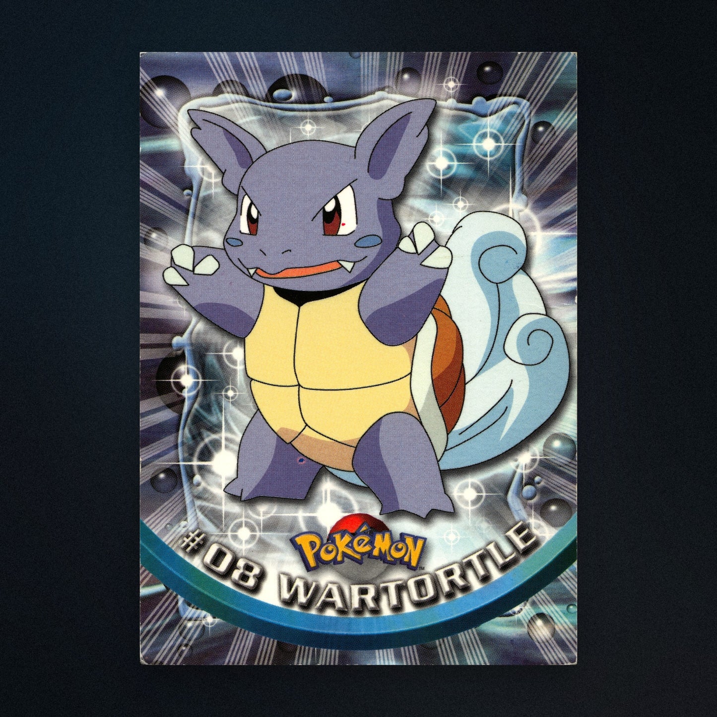 Wartortle #8 - 1999 Topps Pokémon TV Animation Series 1 Silver Foil - Moderately Played front