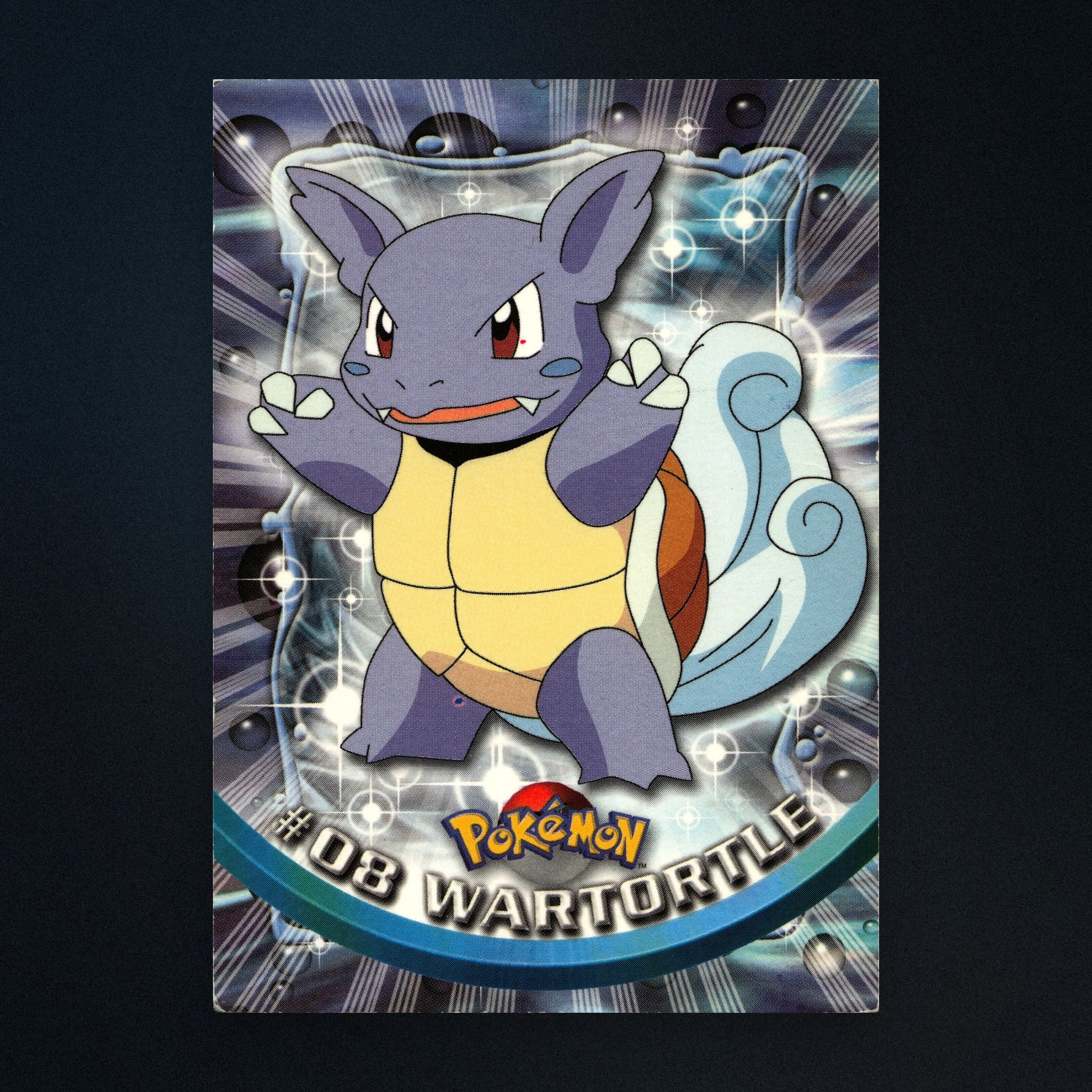 Wartortle #8 - 1999 Topps Pokémon TV Animation Series 1 Silver Foil - Moderately Played front