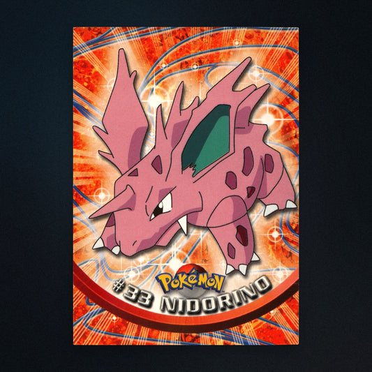 Nidorino #33 - 1999 Topps Pokémon TV Animation Series 1 Silver Foil - Moderately Played front