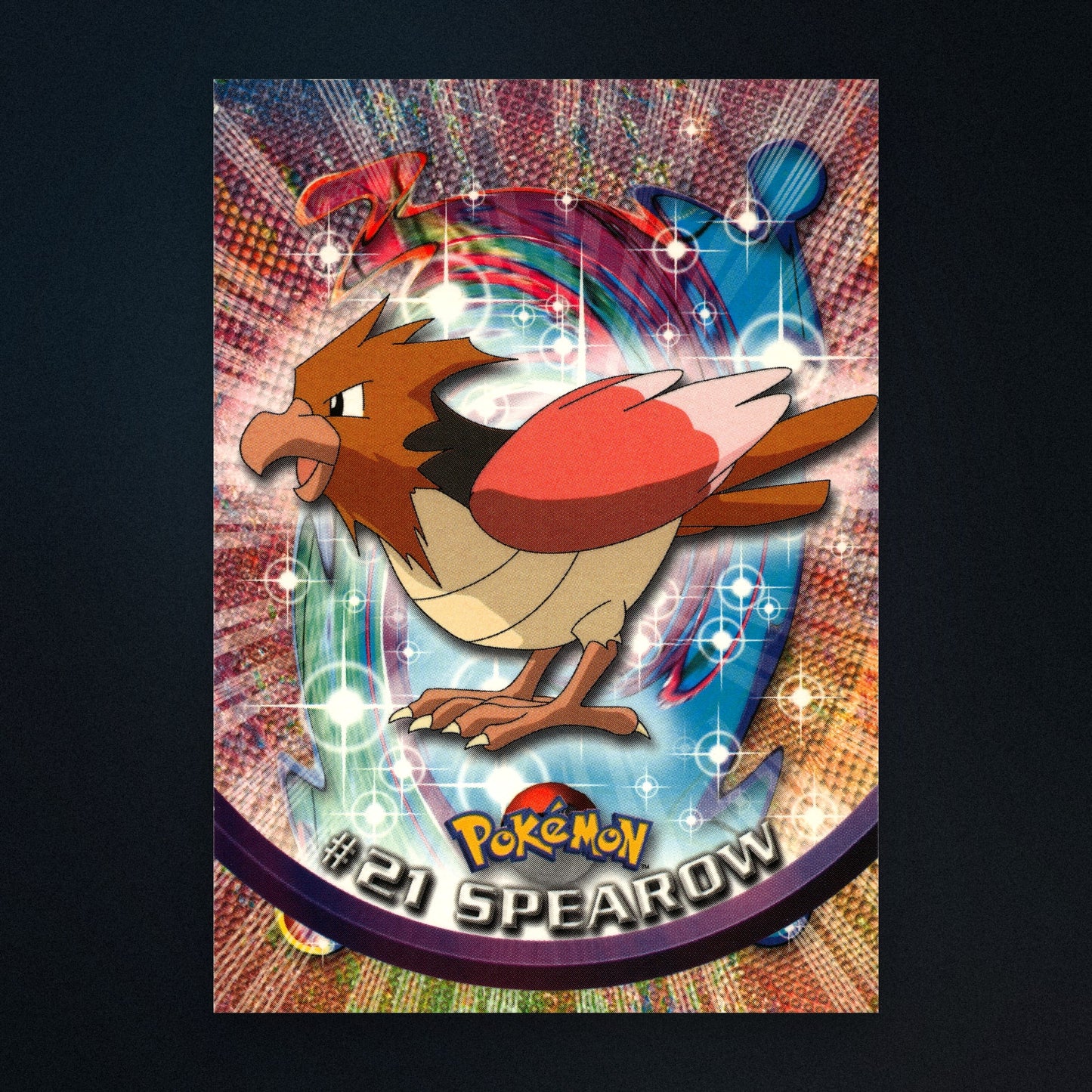 Spearow #21 - 1999 Topps Pokémon TV Animation Series 1 Silver Foil - Lightly Played front