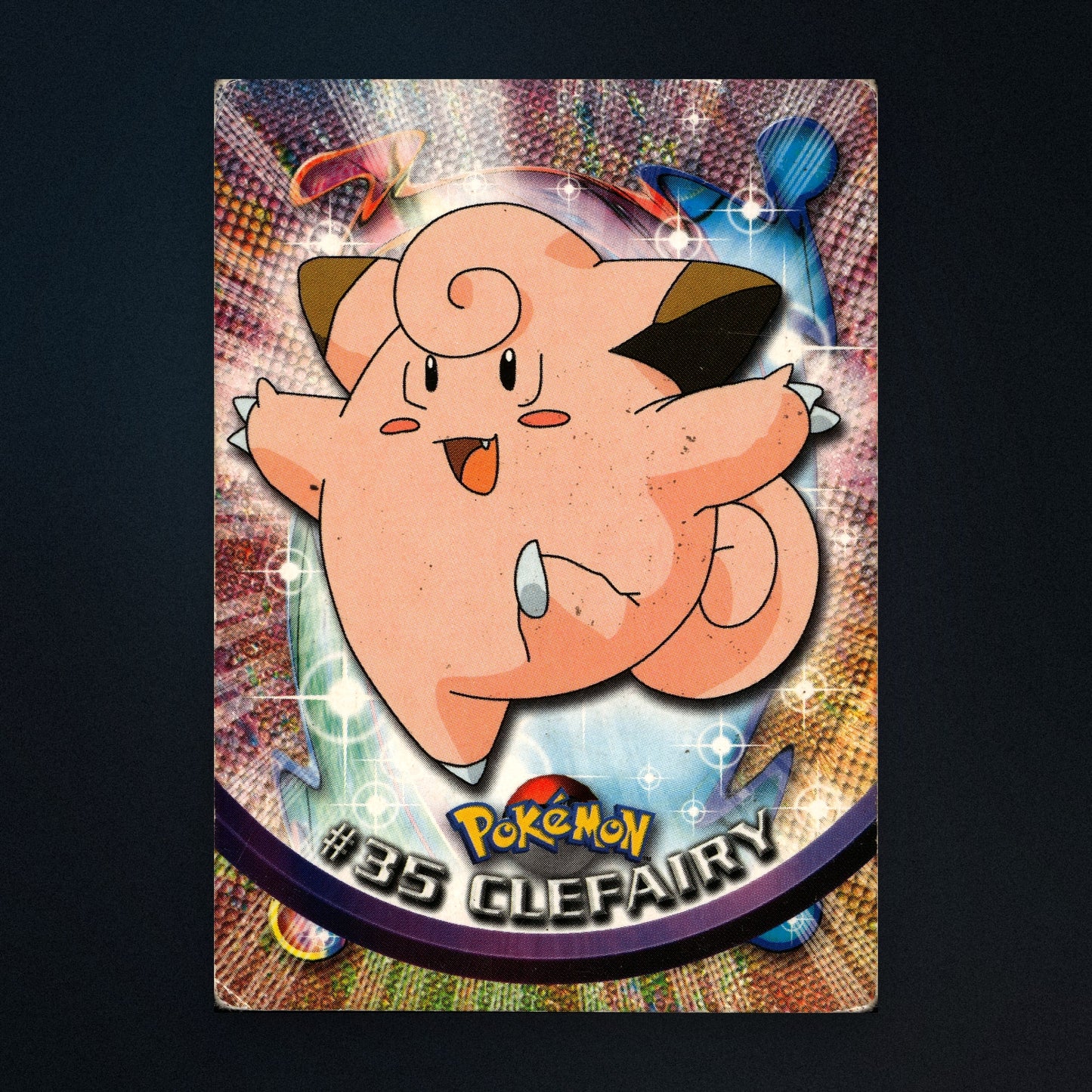 Clefairy #35 - 1999 Topps Pokémon TV Animation Series 1 Silver Foil - Heavily Played front
