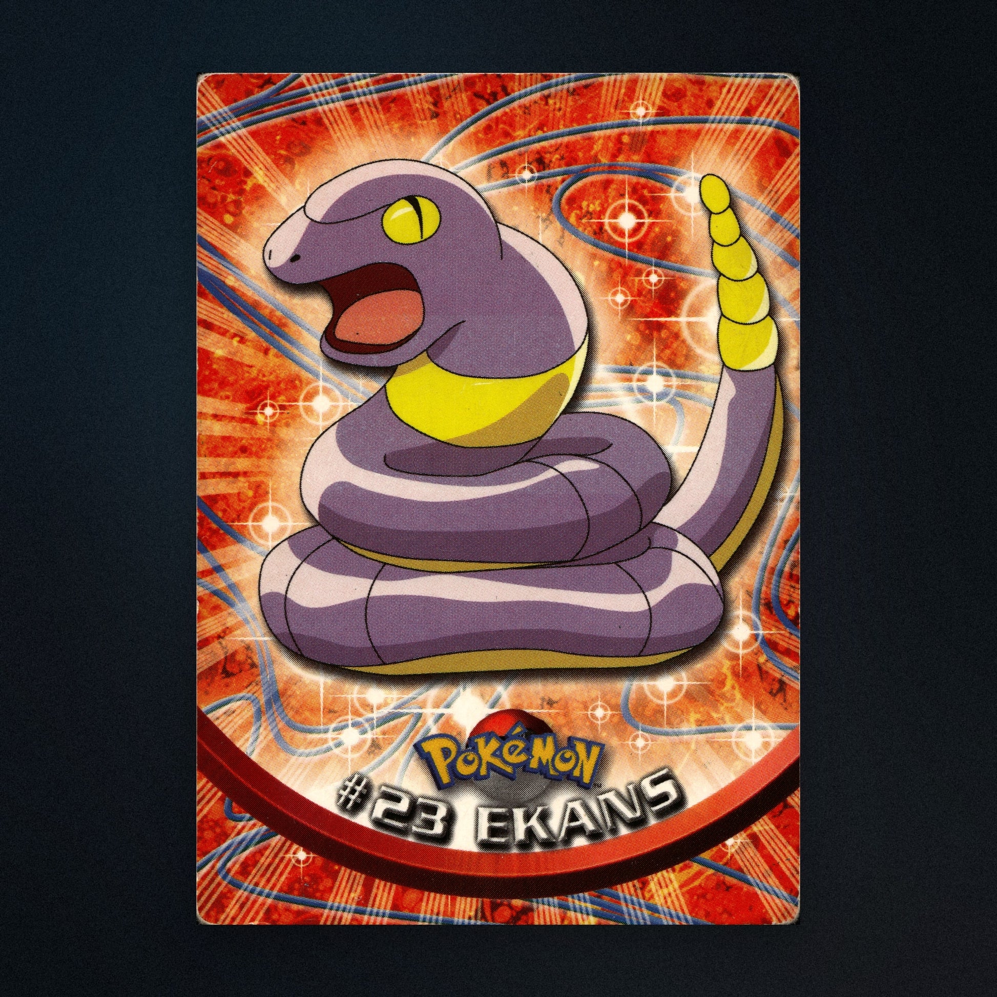 Ekans #23 - 1999 Topps Pokémon TV Animation Series 1 Silver Foil - Heavily Played front