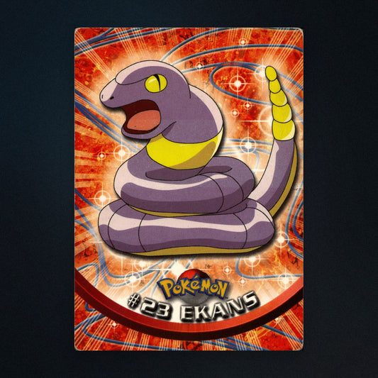 Ekans #23 - 1999 Topps Pokémon TV Animation Series 1 Silver Foil - Heavily Played front