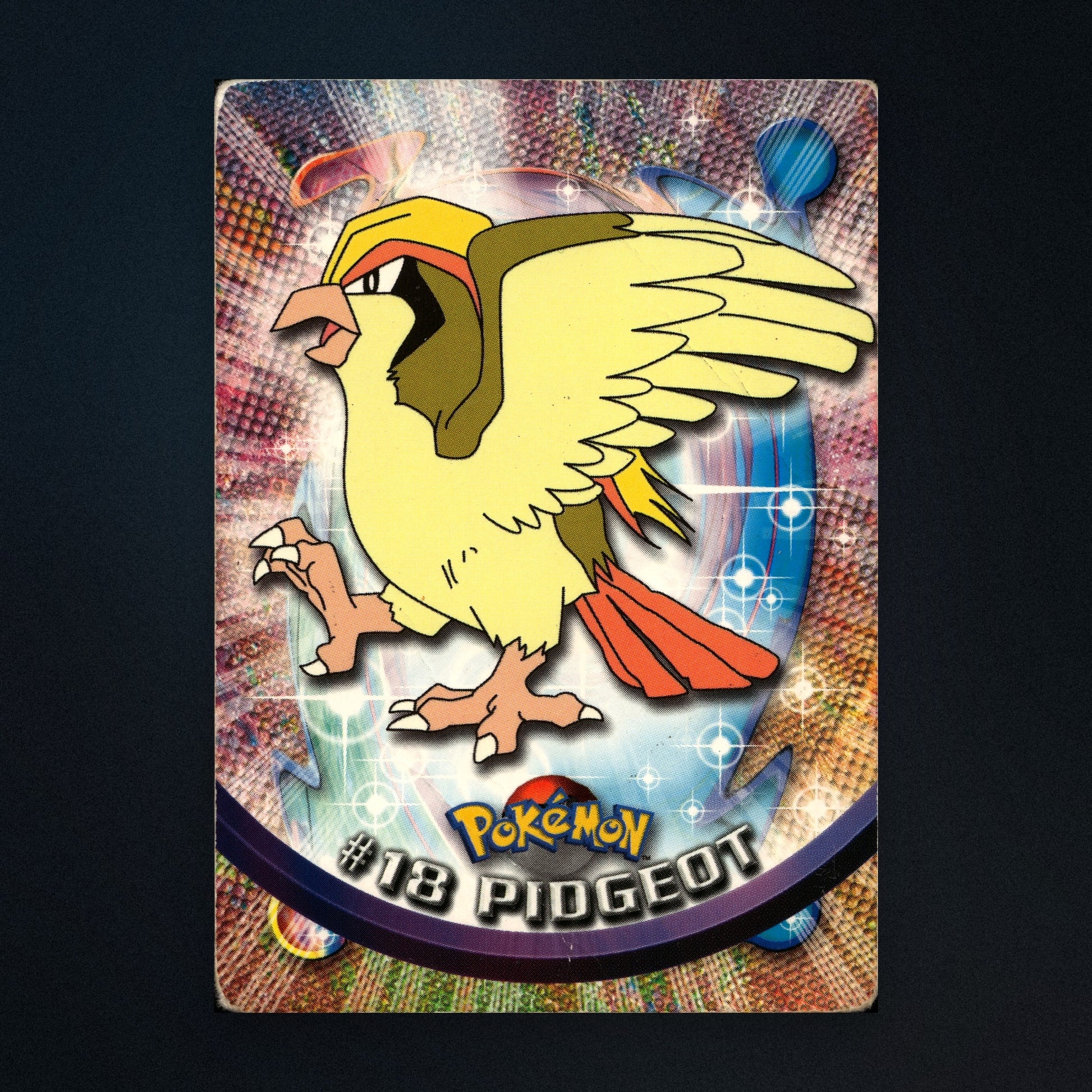 Pidgeot #18 - 1999 Topps Pokémon TV Animation Series 1 Silver Foil - Heavily Played front